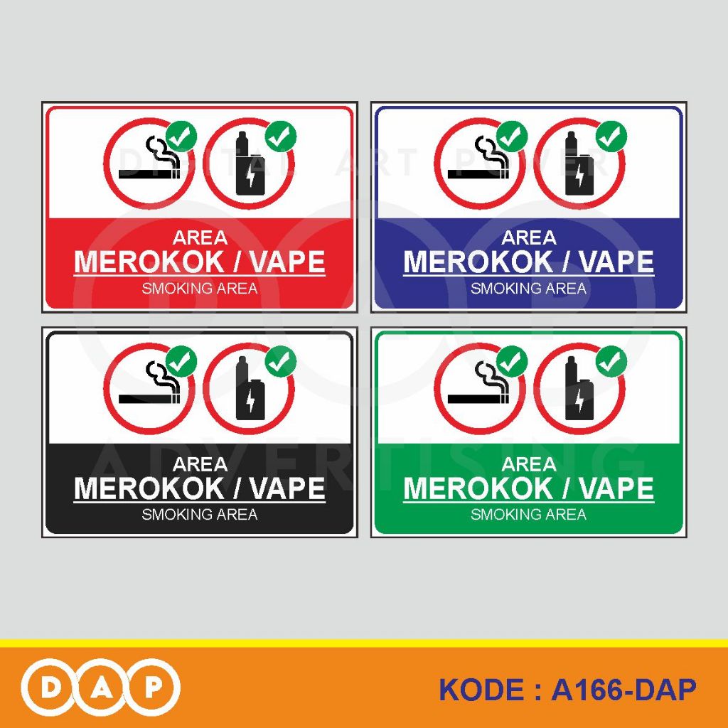 

A166 - Acrylic Sign, Stiker Akrilik Area Merokok/Vape, Tahan Air, Termurah, dan Bisa Custom