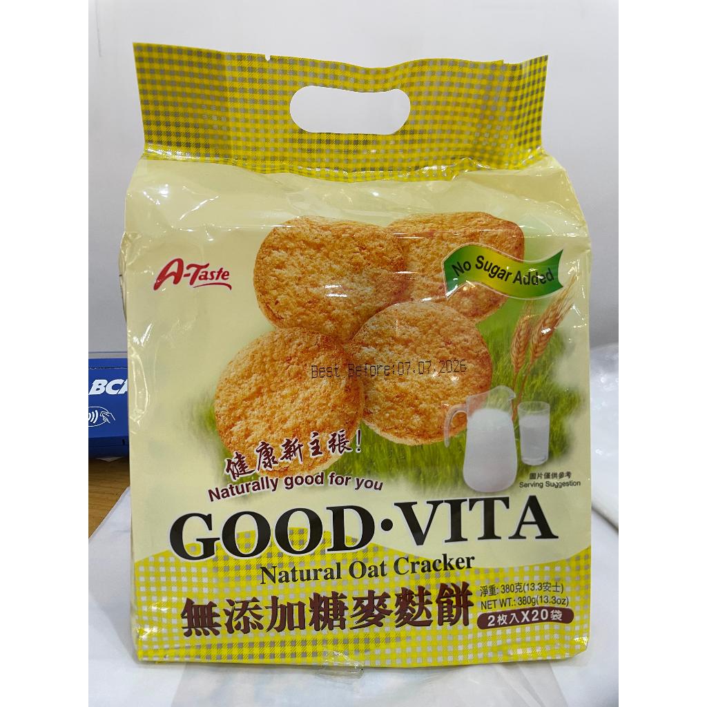 

A-TASTE | Good Vita Natural Oat Cracker | Biskuit Cracker No Sugar 380gr