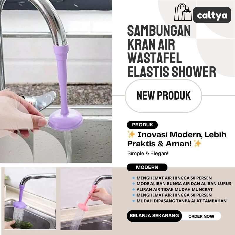 Sambungan Kran Air Wastafel Elastis Shower Kran Dapur Karet