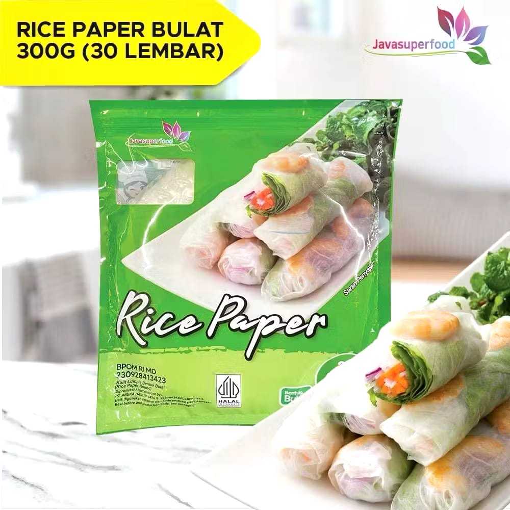 

Java rice papper 300gr/30 lembar kotak/ bulat/kulit lumpia banhtrang/Ricepapper vietnam