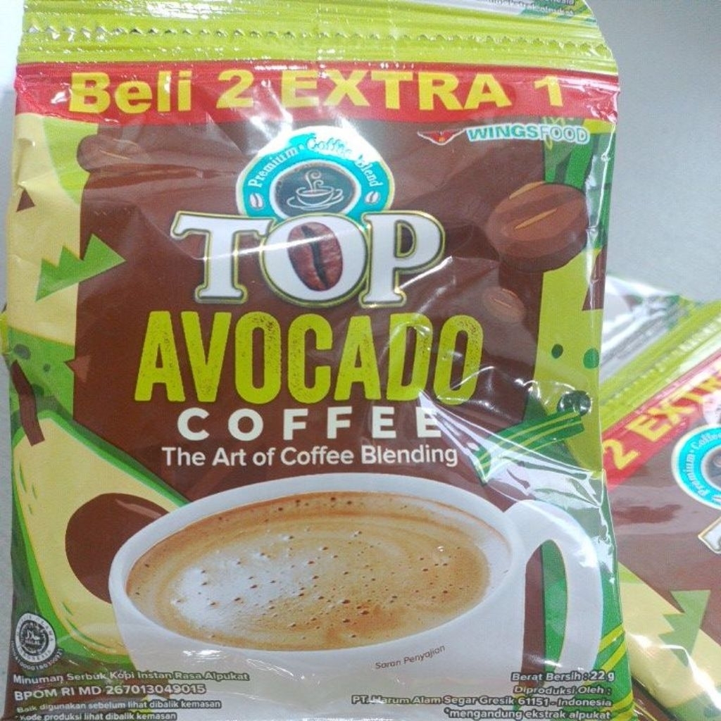 

Top Coffe Avocado 1 renceng isi 15 pcs @22 gr