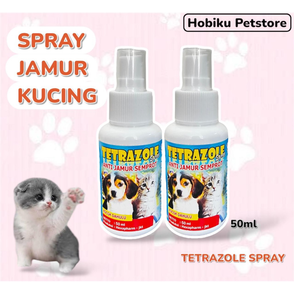 Spray Jamur Kucing Spray Scabies Demodex Kurap Koreng Kucing Semprot Anti Jamur Kucing Tetrazole