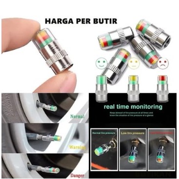 Tutup Pentil Pengukur Indikator Tekanan Angin Ban Motor/Mobil AIr Alert Tire Valve Cup Tutup Pentil 