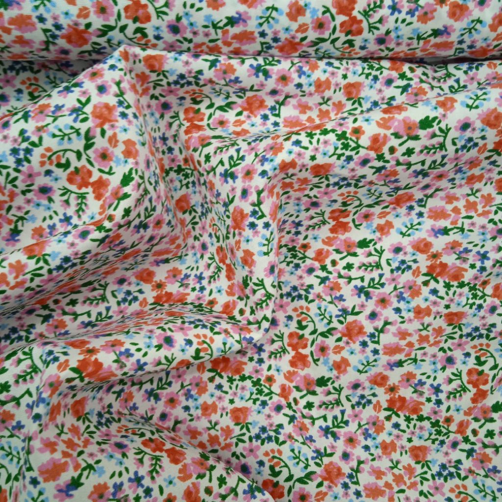 KAIN KATUN POPLINE PREMIUM IMPORT MOTIF BUNGA KECIL