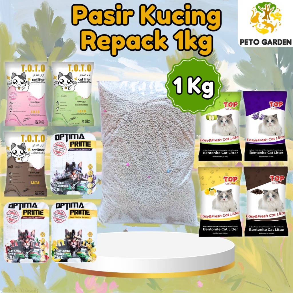 PASIR KUCING GUMPAL TOP TOTO Repack 1 kg