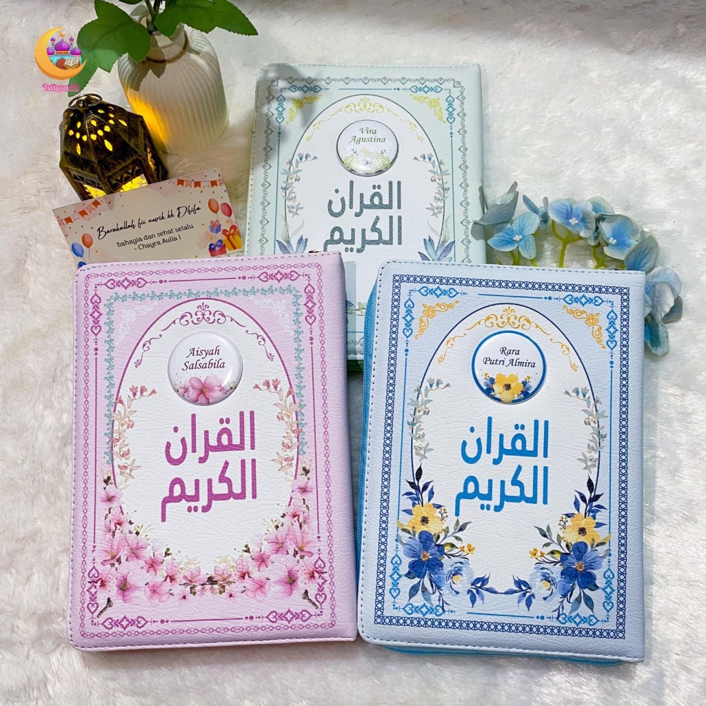 Quran Custom Nama Resleting A5 Terjemah Perkata Alquran Resleting Tajwid Desain Aestethic