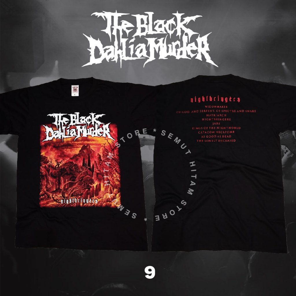Kaos THE BLACK DAHLIA MURDER NIGHTBRINGERS Builtup Band Musik Rock Metal Prapatan Rebel Puritan