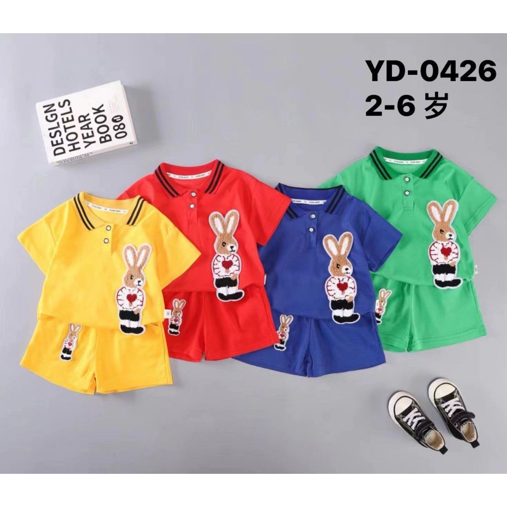set kaos kerah anak laki laki size 1-4 tahun