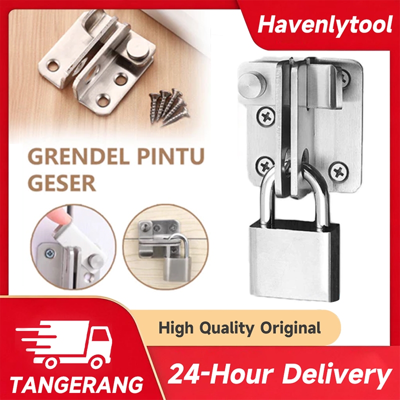 Havenlytool Grendel Pintu Geser Stainless / Gembok Kunci Slot Mini Pintu Geser / Slot Kunci Pintu Ge