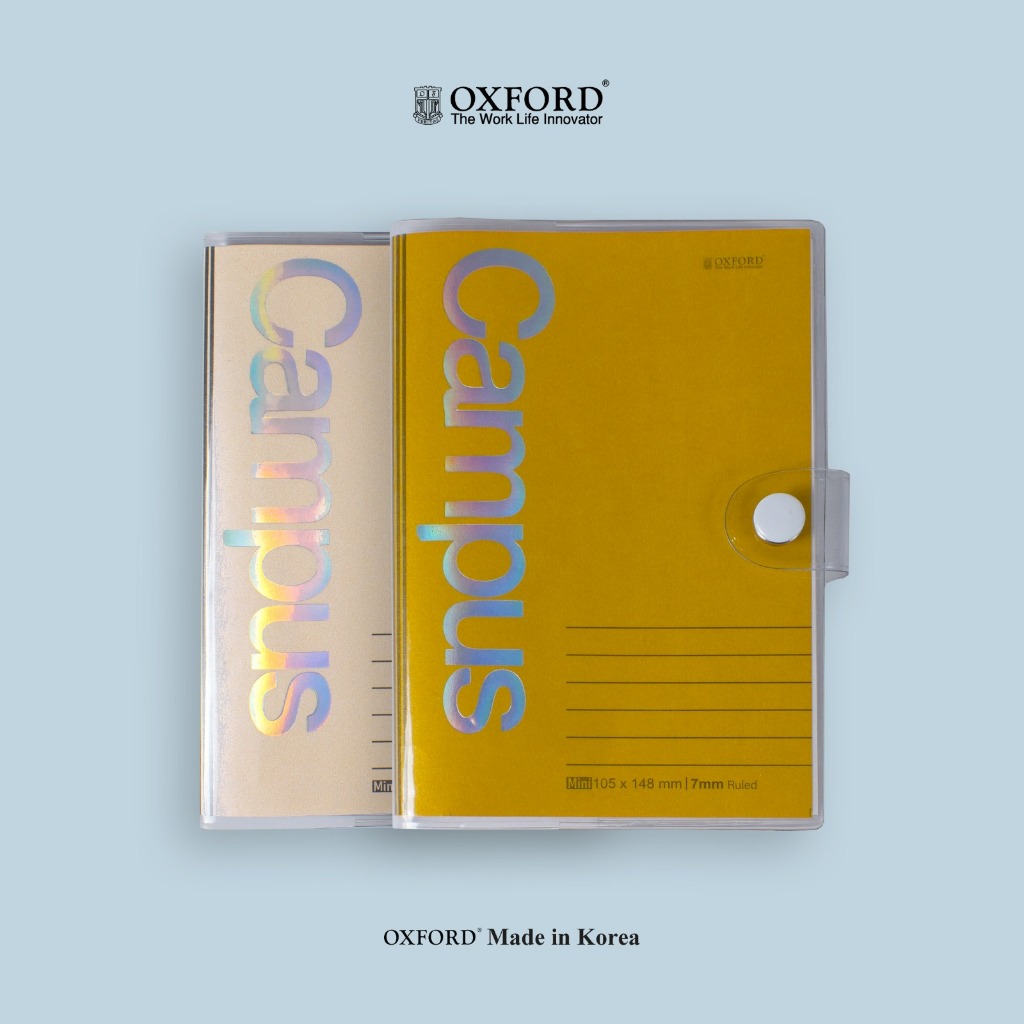 

Oxford Buku Catatan Ukuran A6 Isi Refillable Sampul Mika + Tombol + Slot Bolpoin – Isi 2 Buku