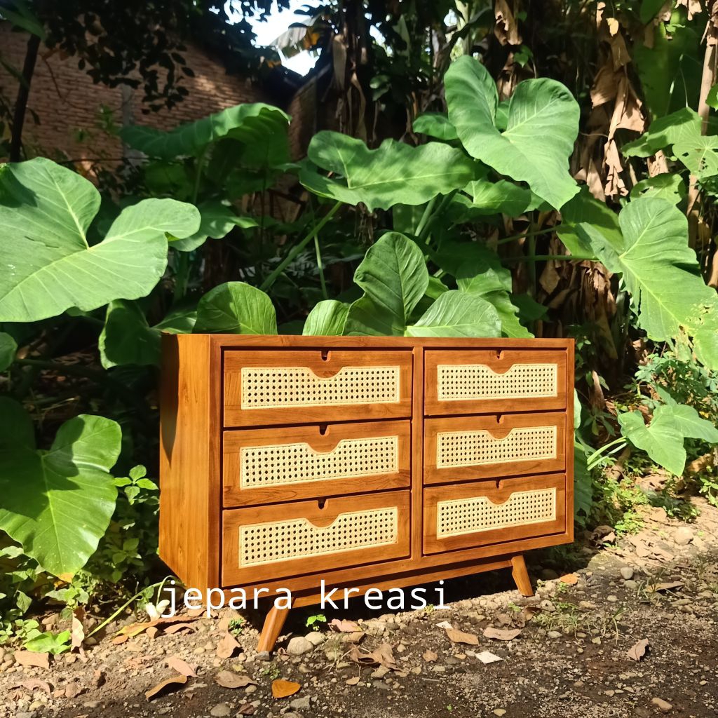 meja cabinet laci kayu jati minimalis, bufet laci minimalis kayu jati