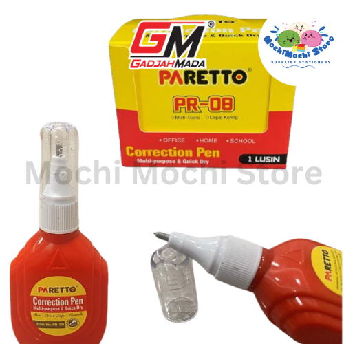 

Ay00! PER KOTAK/12 PCS Tipex Paretto PR-08 TipX Tip-Ex Tipx Correction Pen Tipex Cair Stationery