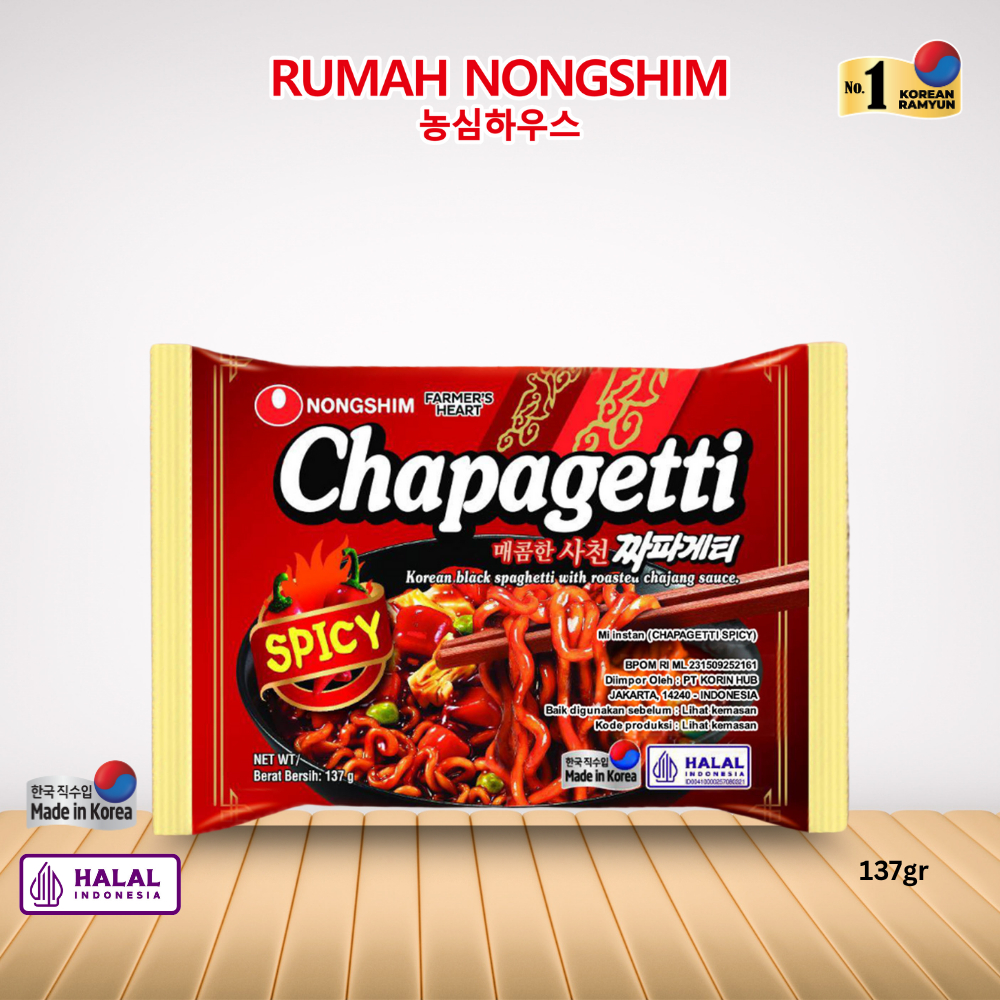 

Nongshim Chapagetti SPICY 137 gram Instant Jajangmyeon Noodle Halal Indonesia - Asli Korea
