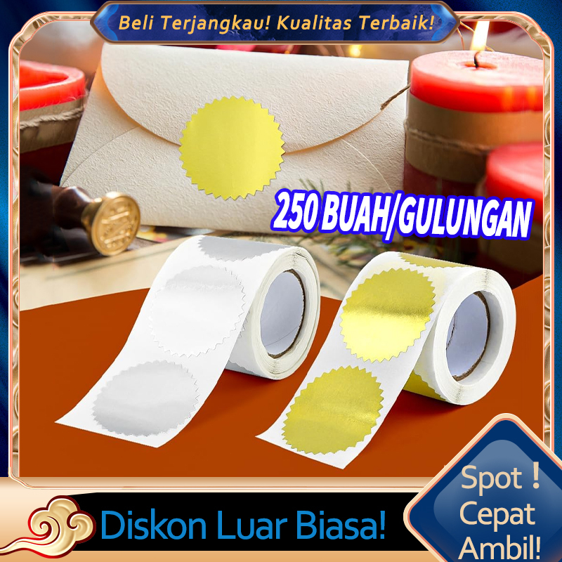 

250pcs Sticker Logo Emboss Emas Perak Stempel Sticker Gold Emboss Sertifikat