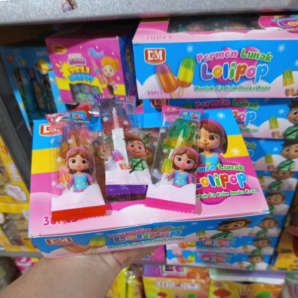 

PERMEN LUNAK lolipop Bentuk Eskrim Palangi 30 pcs