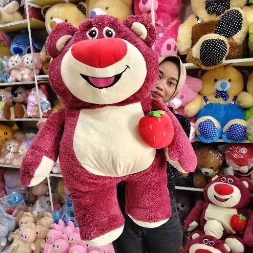 BONEKA LOTSO BEAR JUMBO PREMIUM IMPORT BAHAN SOFT LOTSO STRAWBERRY JUMBO SPT MINISO KWALITAS IMPORT