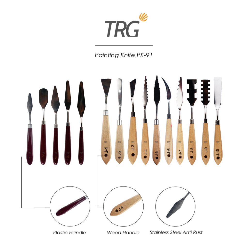 

TRG Painting Knife Clay Cake Frosting Art Mixing Palette PK-91 - Pisau Spatula Palet Tanah Liat Alat Seni Lukis TRG