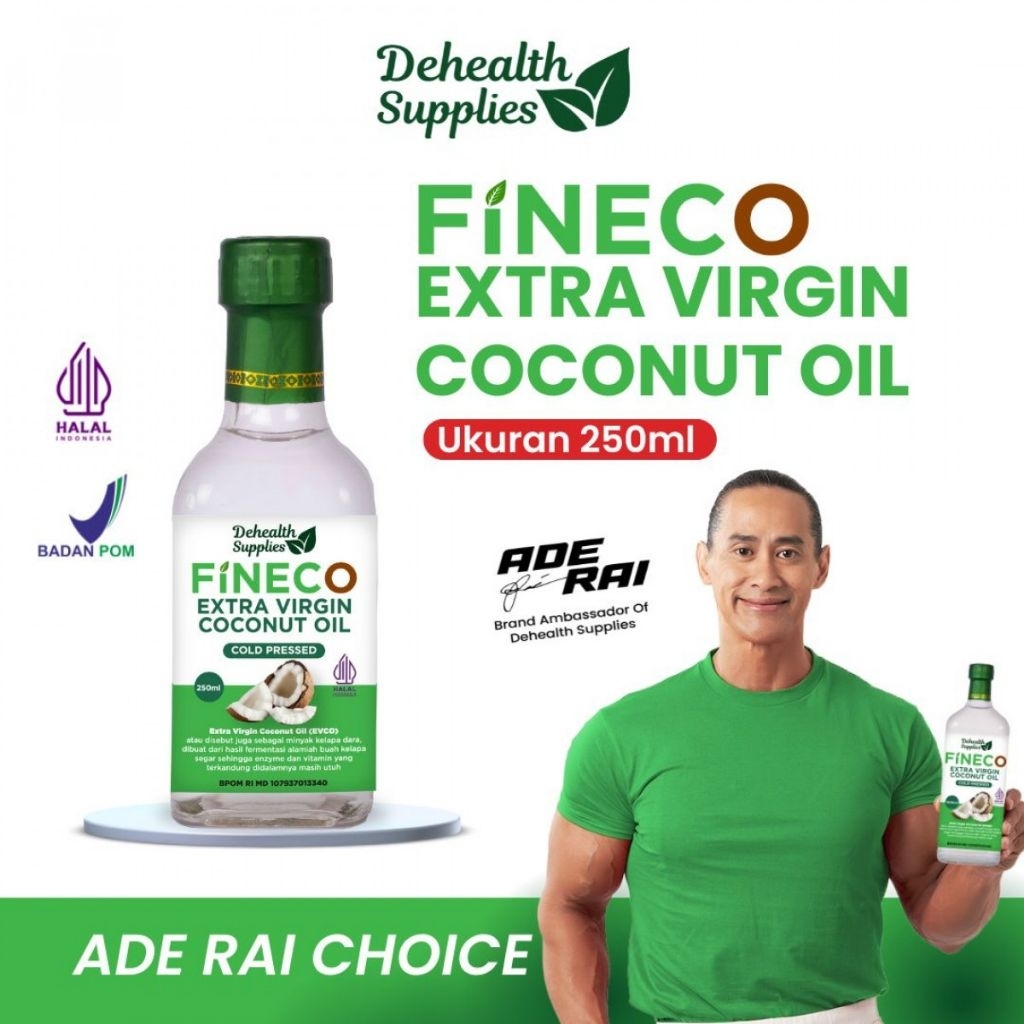 

FINECO Extra VIRGIN COCONUT OIL - 250ml - Dehealth Supplies VCO EVCO