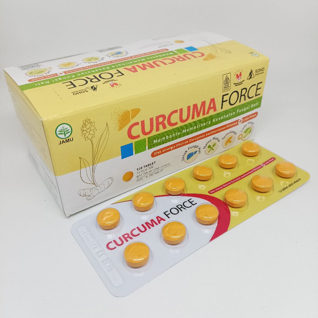 CURCUMA FORCE TABLET / ISI 12 TABLET / VITAMIN HATI / TAMBAH NAFSU MAKAN