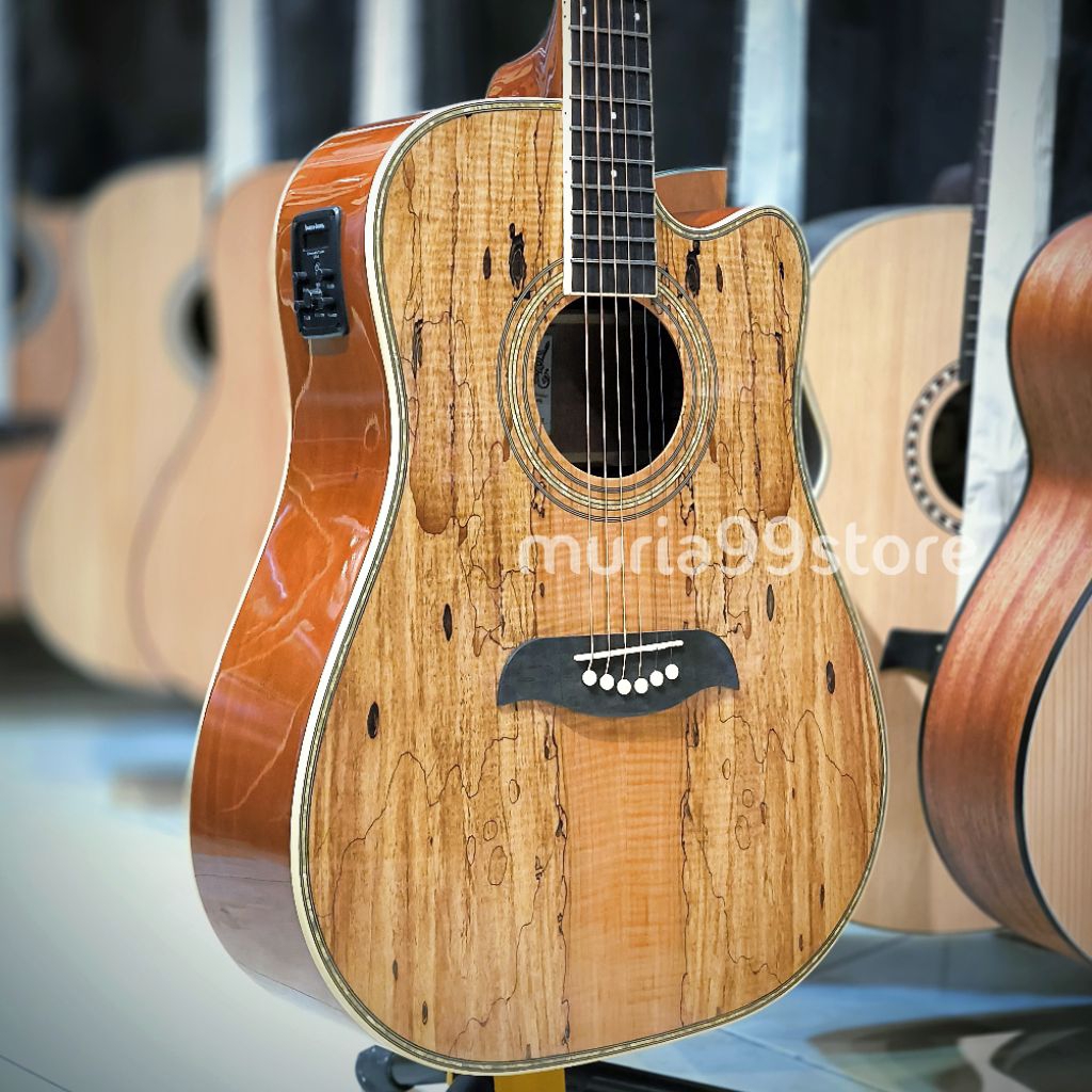 Gitar Akustik Elektrik oscar Dreadnought cutaway  manggo top  original