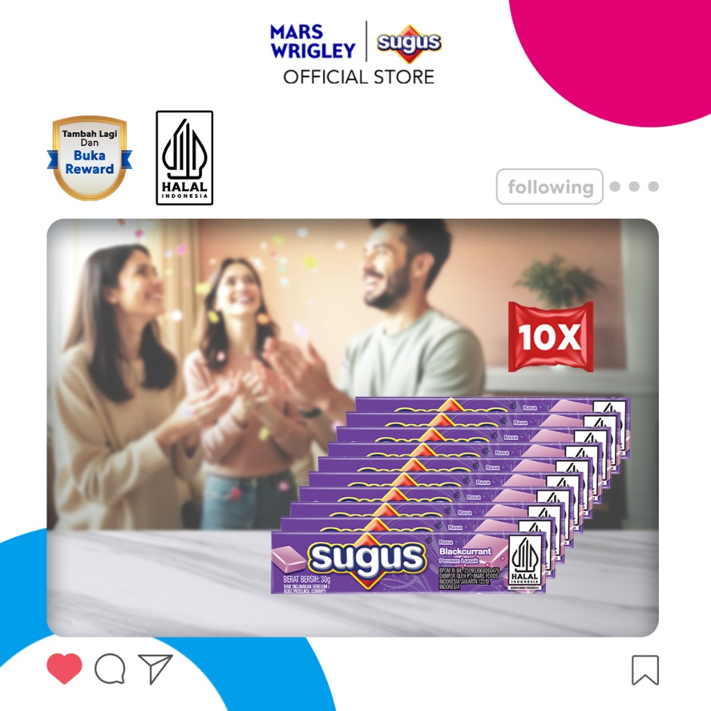 

SUGUS Stick Blackcurrant 30g X10