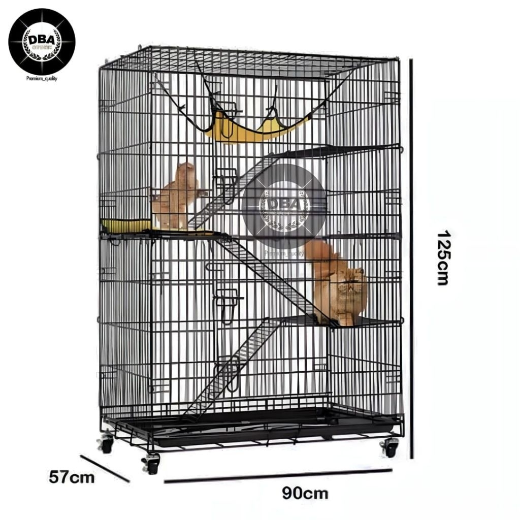 Kandang Kucing Tingkat 3 Kandang Lipat Besar Ukuran Jumbo XXL