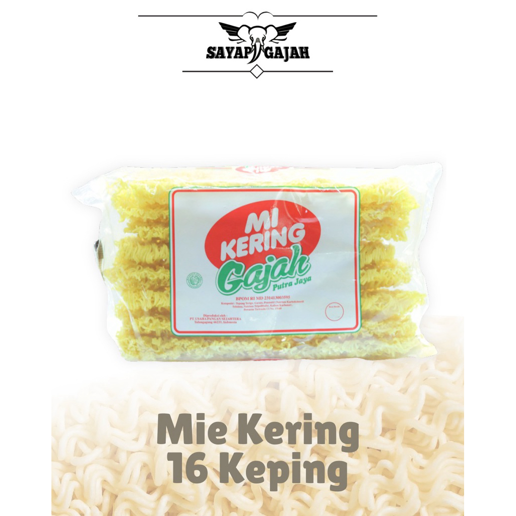 

Mie Kering Gajah 16 keping