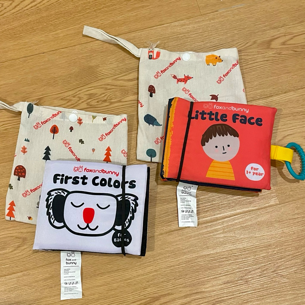 PRELOVED Foxandbunny Baby Book | First Colors Little Face Fox And Bunny Buku SoftBook Cloth Book Edu