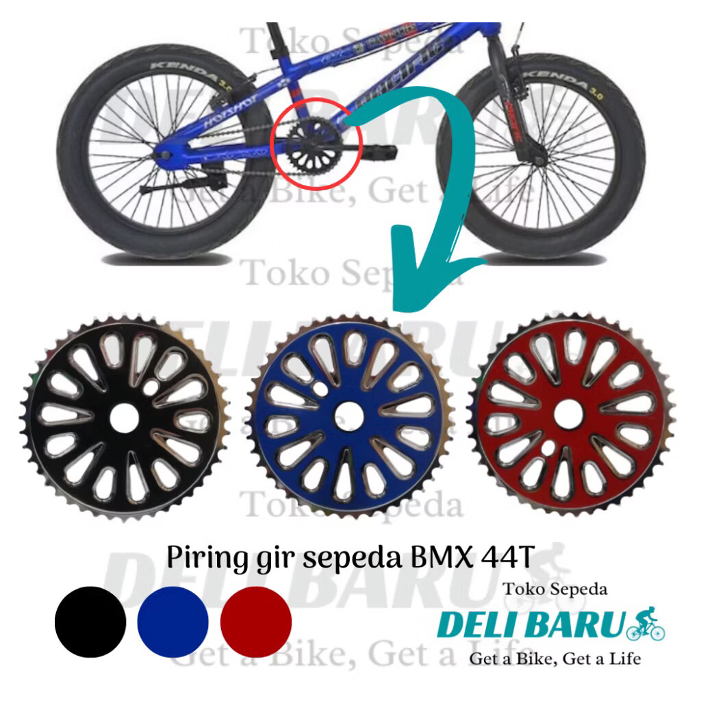 Piringan gir 44T piringan model Matahari mata 44 Sepeda BMX