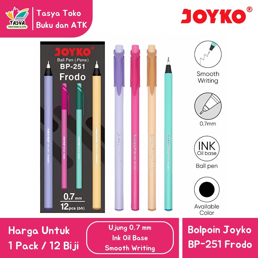 

(1 PACK / 12 PCS) Bolpoin / Bulpen / Pena JOYKO BP-251 Frodo