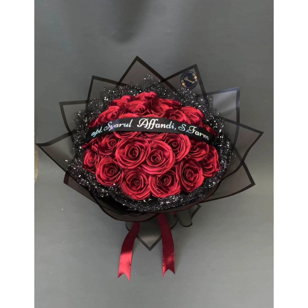 

buket pita satin untuk wisuda, tunangan/dll