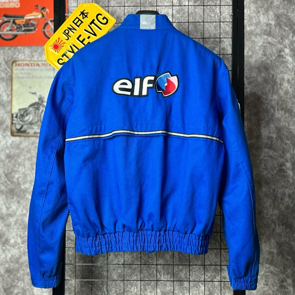 jaket motor touring racing biker Elf racing vintage jacket bkn yellow corn rs taichi nankai kiss tea