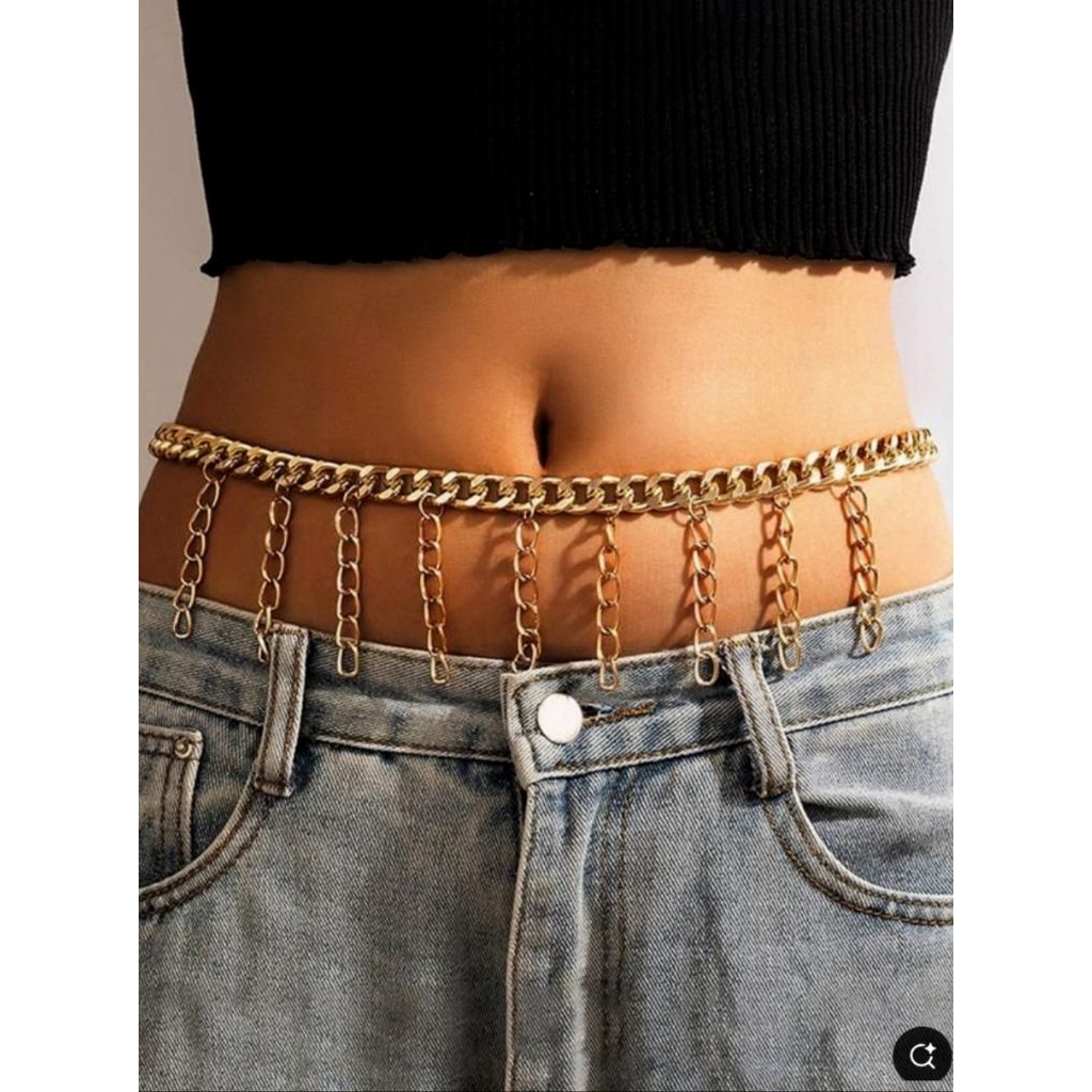 Ikat Pinggang Rantai Model Crop Top Sexy