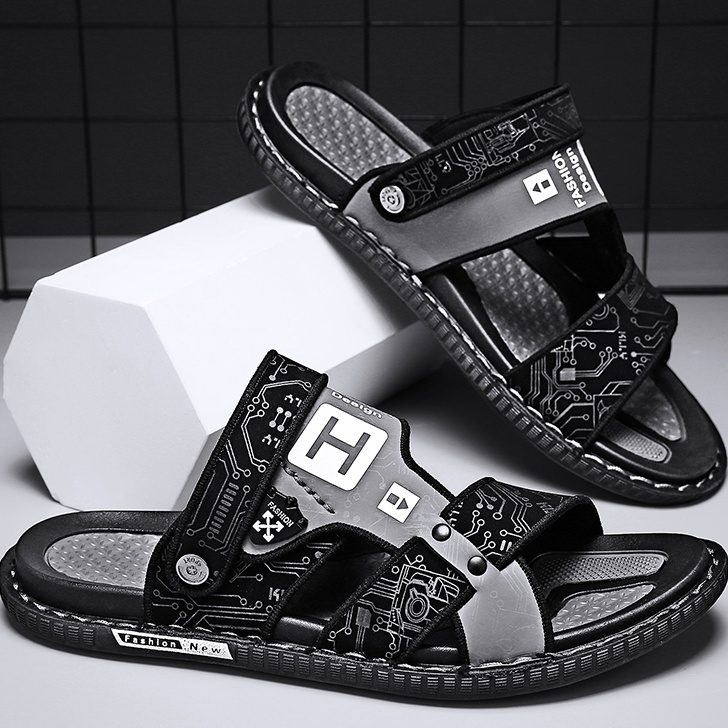 Kekinian sandal pria keren kulit sandal gunung outdoor sandal laki laki import 224 terbaru Sendal Co