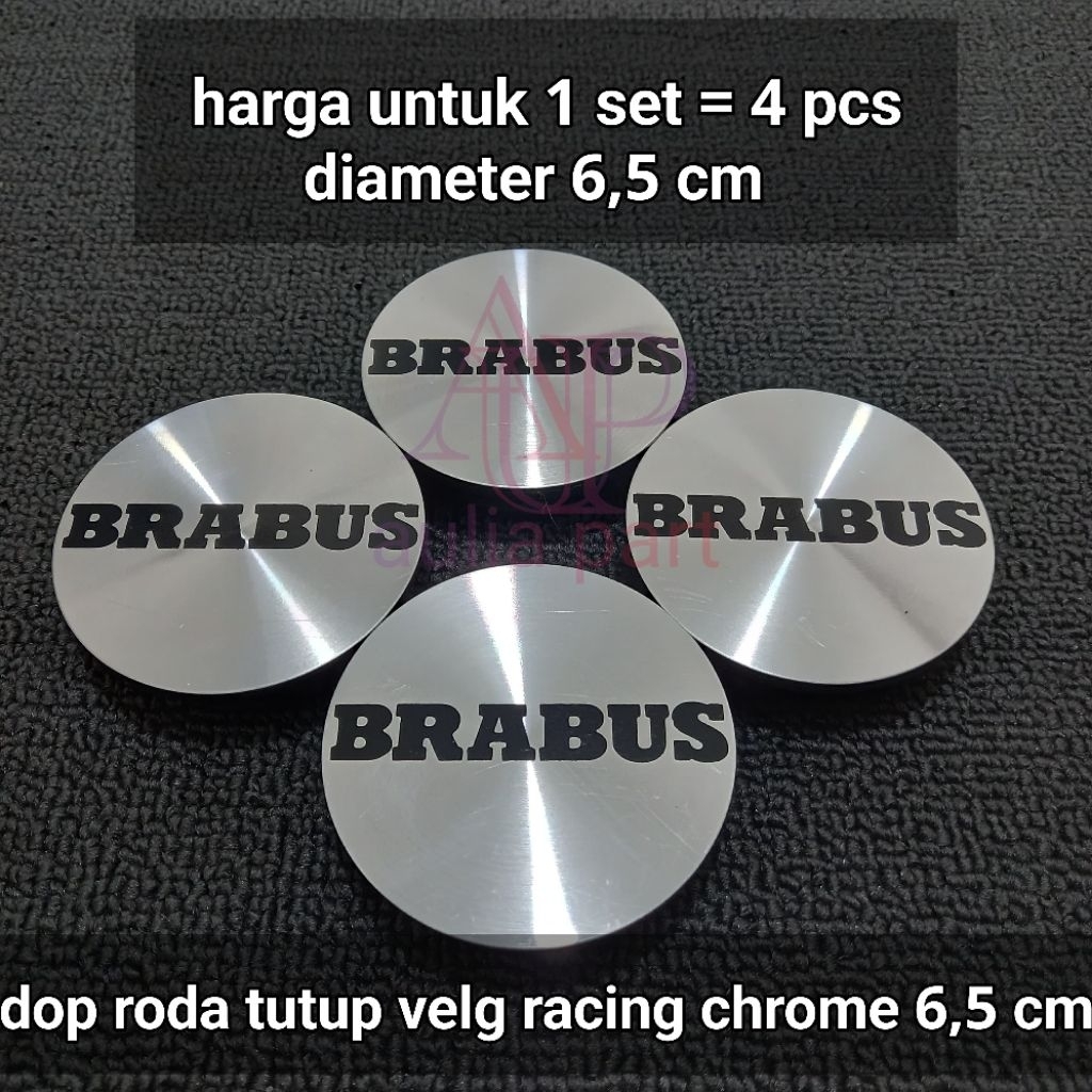 dop roda tutup velg racing variasi brabus diameter 6,5 cm