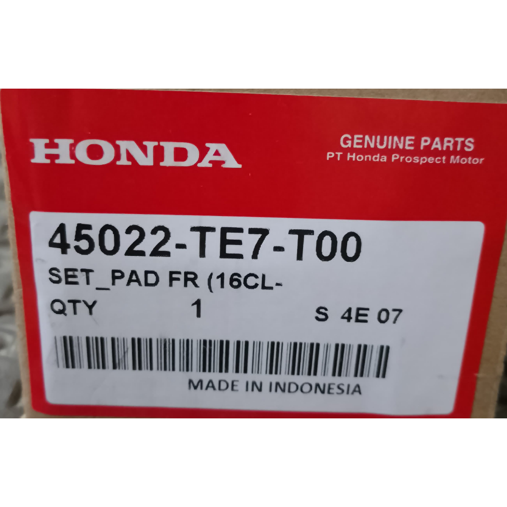 KAMPAS REM DEPAN HONDA MOBILIO, JAZZ RS, FREED / 45022-TE7-T00