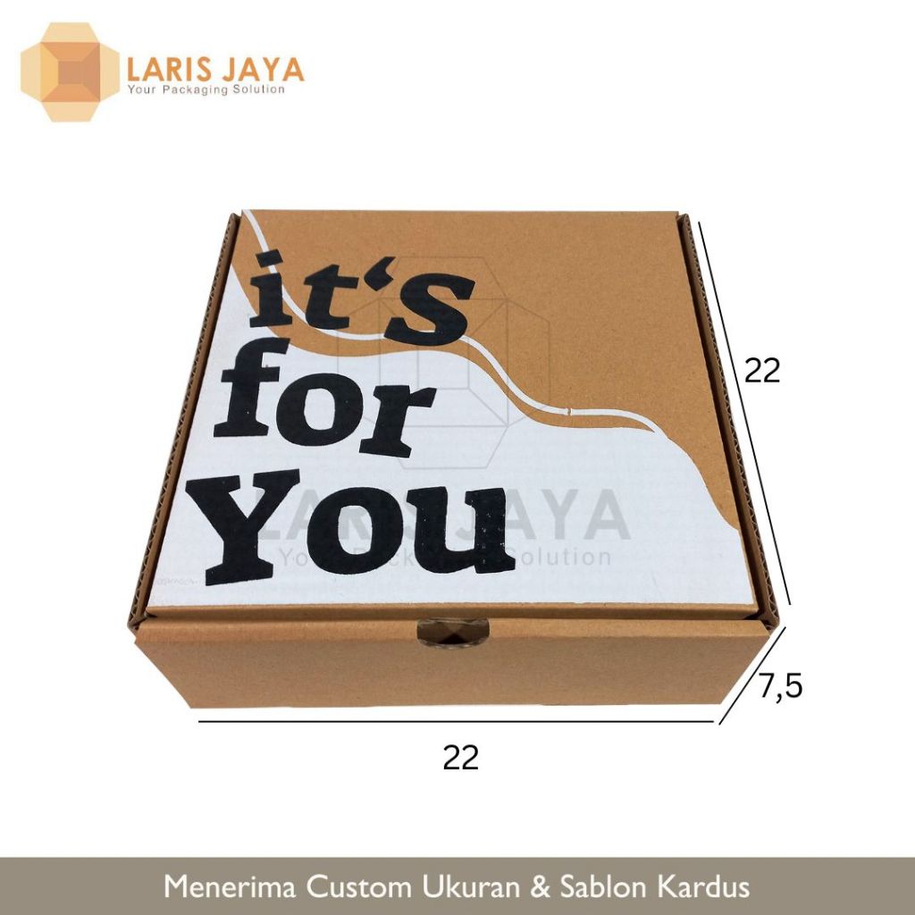 

Sablon / Cetak Kardus Corrugated 22x22x7,5 CM | Die Cut | Kotak Karton | Box Packing Souvenir Pizza