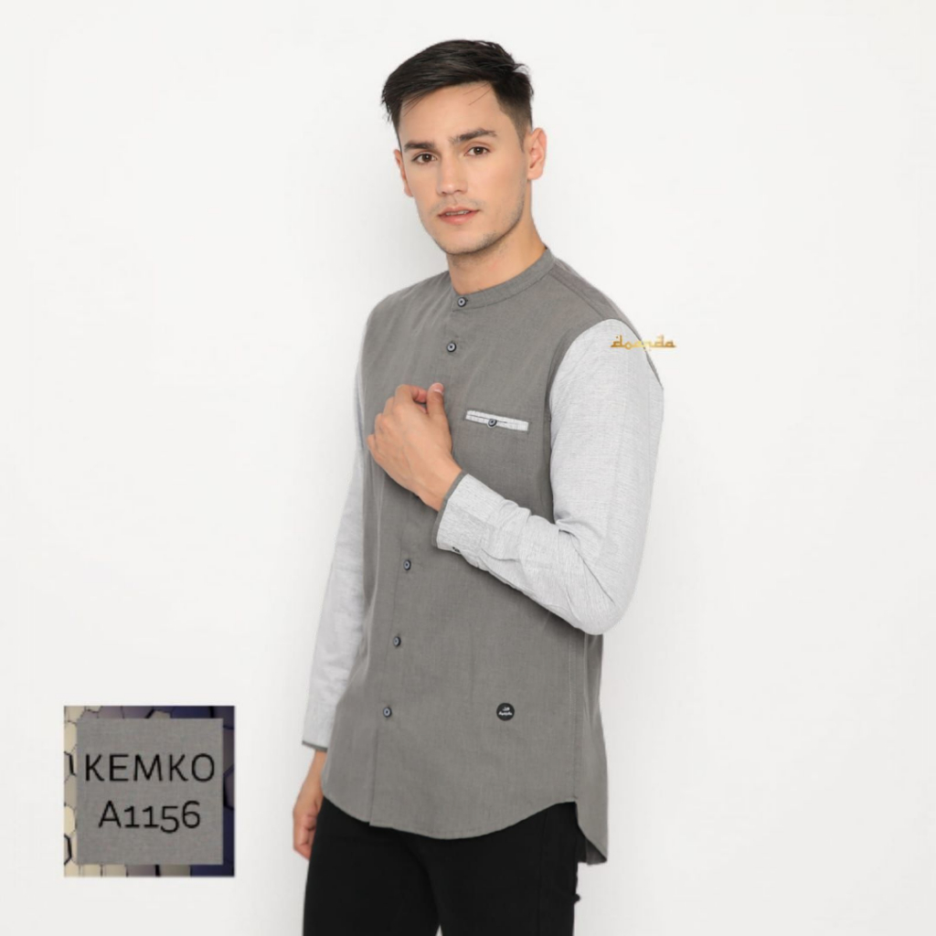Doanda Baju Koko Pria Dewasa Lengan Panjang Kemeja muslim katun