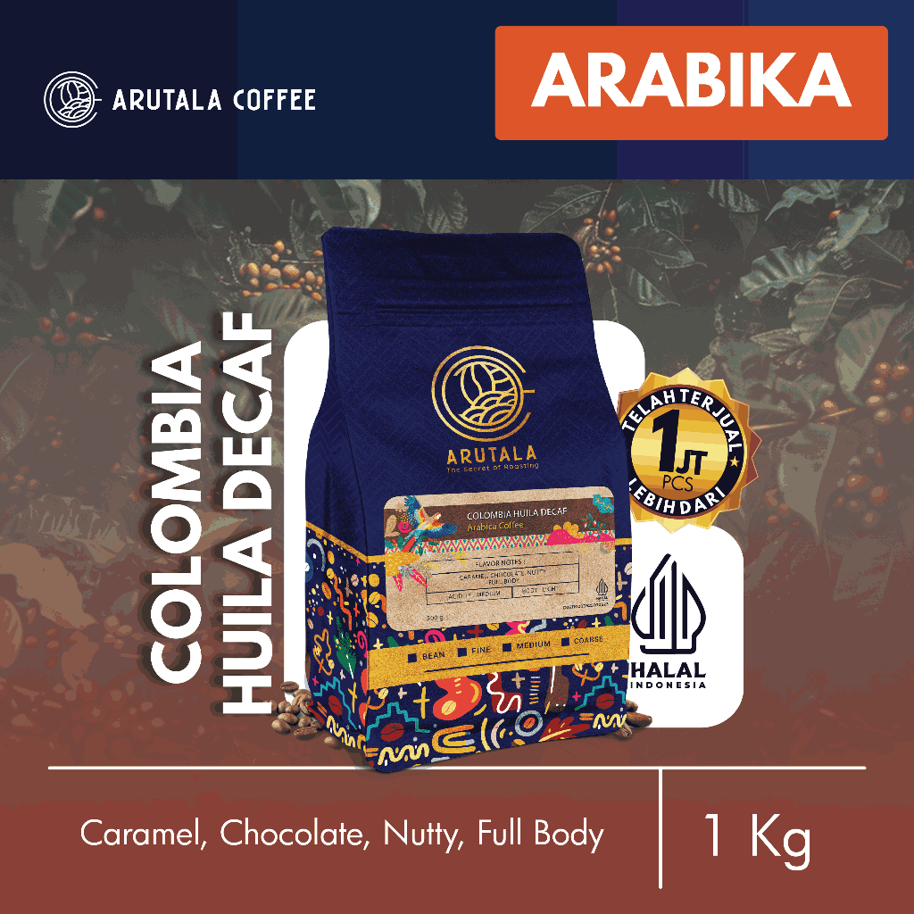 

ARUTALA Kopi Colombia Decaf Arabika 1KG