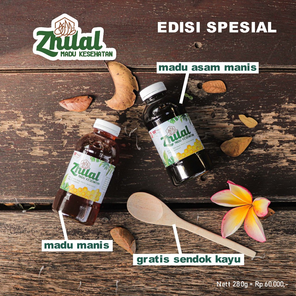 

Madu Kesehatan Murni, Gratis Sendok Kayu