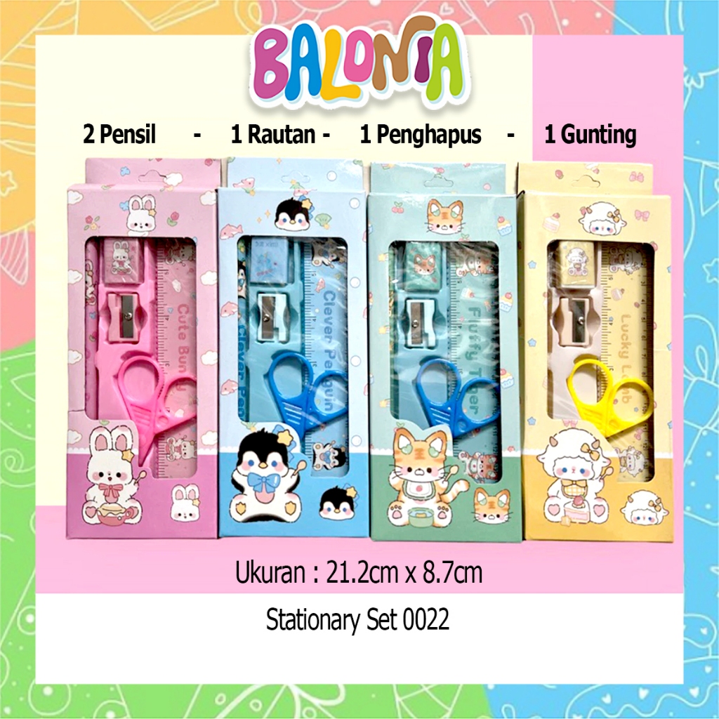 

Study Set Cute, stationary set, alat tulis sekolah, paket alat tulis