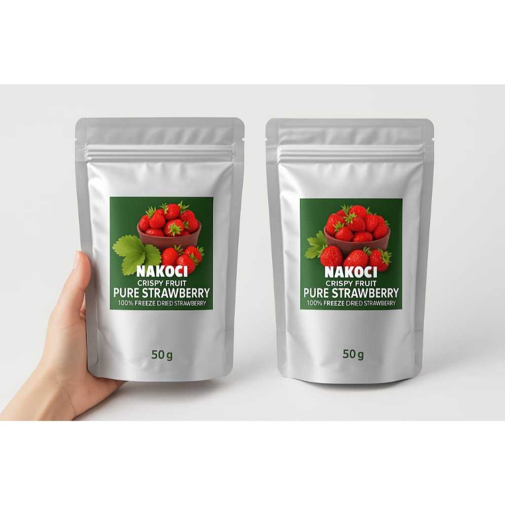 

LAGI VIRAL !!! Strawberry Kering Freeze Dried Utuh Premium Fresh Baru Crispy Original Sweet Taste / Cemilan Buah Sehat 50gr