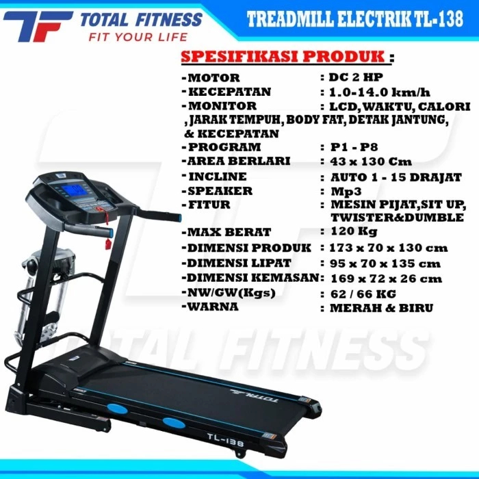 Treadmill Electric Total TL-138