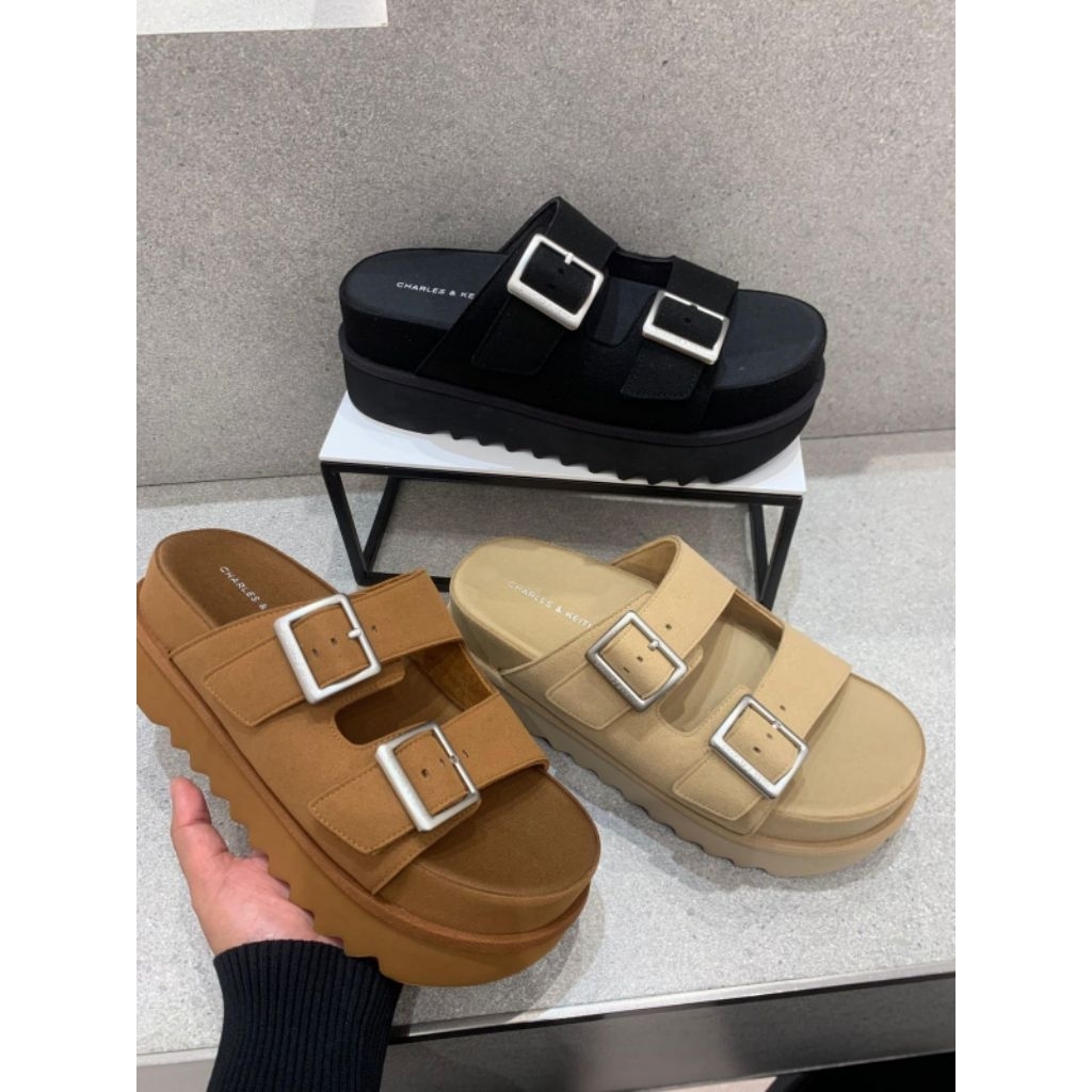 #1-80580158 Buckled Double - Jast[p] CK ORIGINAL COUNTER STRAP PLATFORM SANDAL STORE AUTHENTIC ASLI 