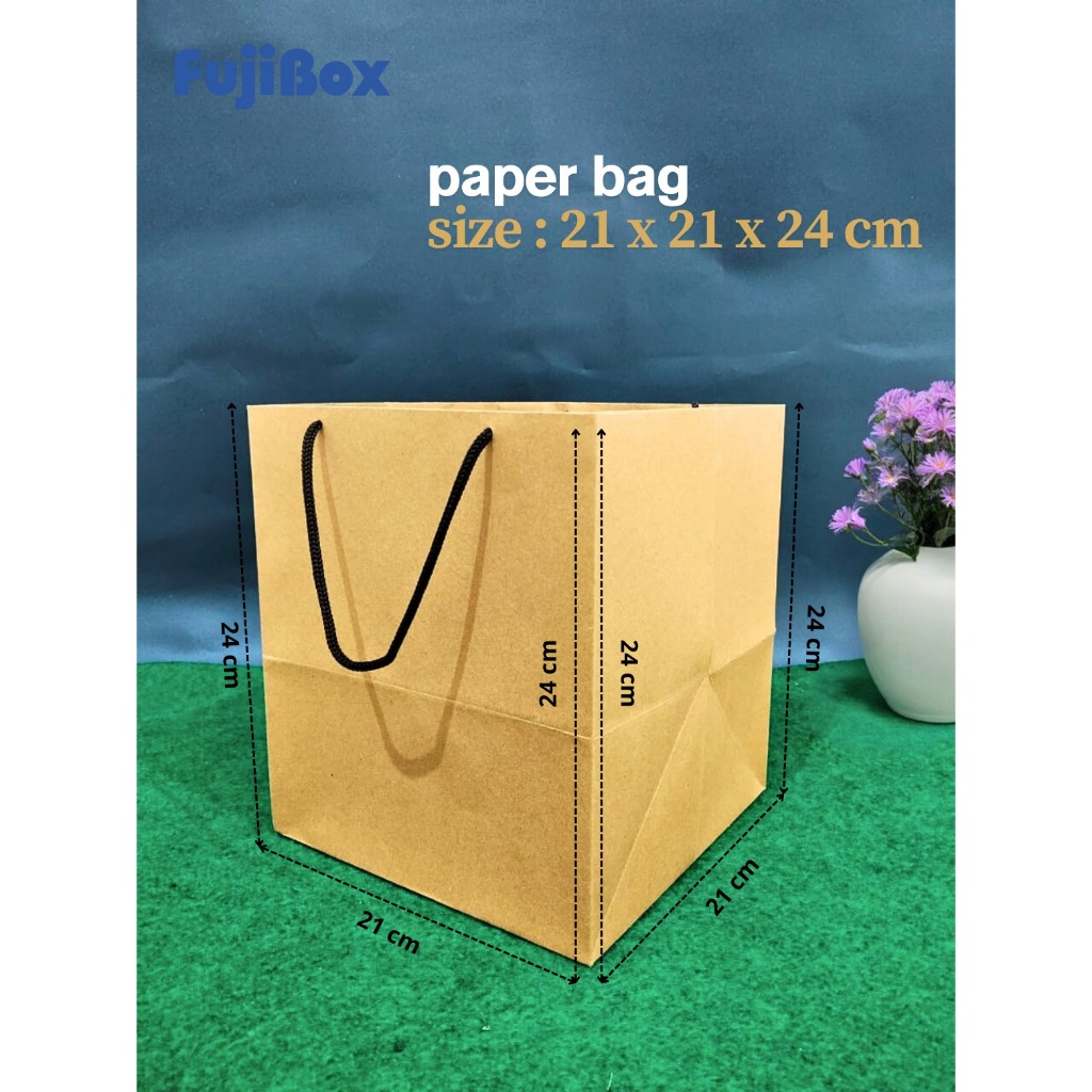 

(10 Pcs) PAPER BAG KANTONG KERTAS KRAFT 21 X 21 X 24