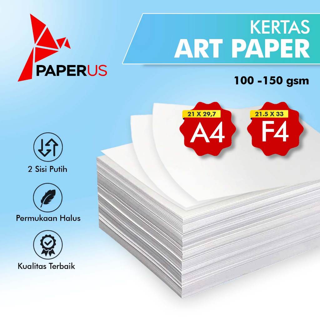 

Kertas Art Paper 120-150gsm Ukuran A4 F4 | Art Paper Folio | Art Paper 150 A4
