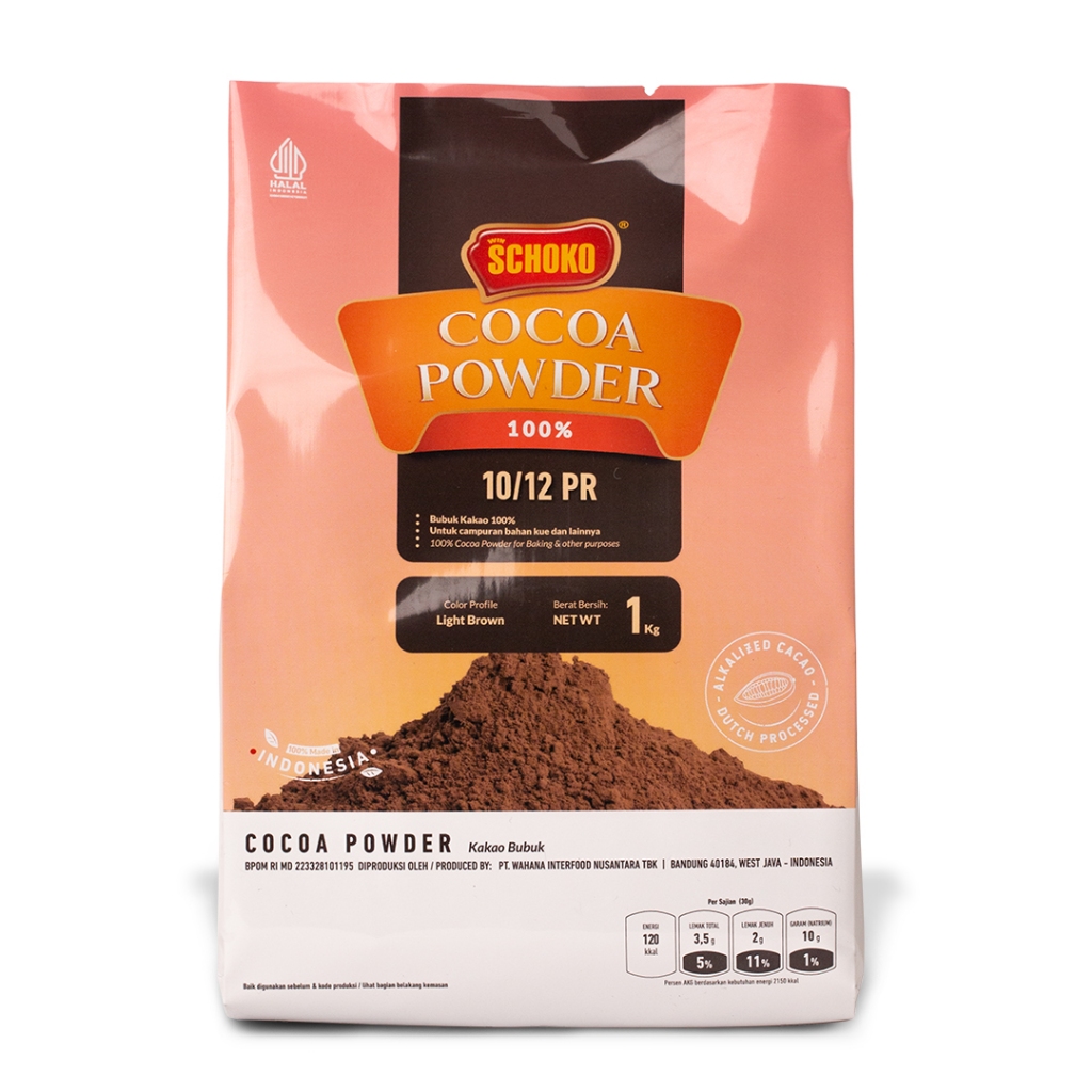 

SCHOKO ORIGINAL Cocoa Powder PR 10/12 Cokelat Bubuk 1 Kg Coklat bubuk High Fat Original SCHOKO