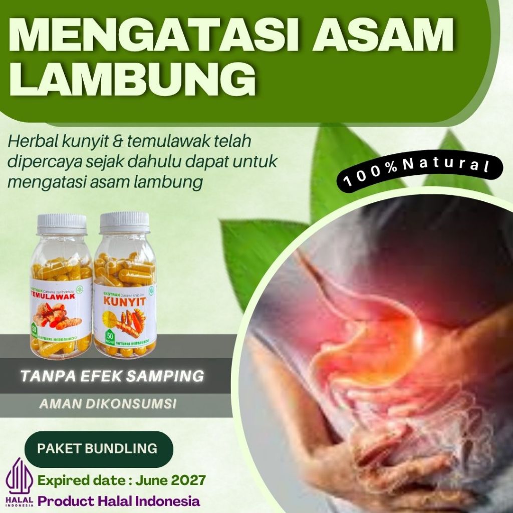 

obat herbal temulawak kunyit asam lambung maag gerd kembung magh kunir temulawak jamu herbal pencernaan paket 2 botol