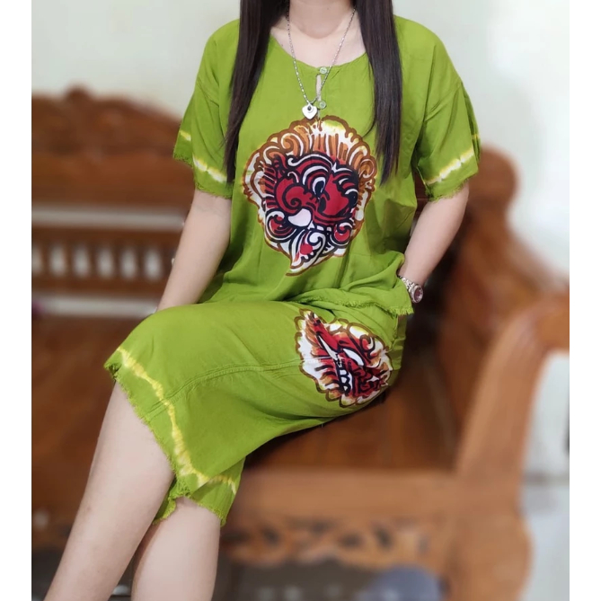 Setelan Baju Bali Barong Rambu /Rumbai Celana 7/8 Bahan Tebal Adem Size S-M/L/XL/XXL/XXXL