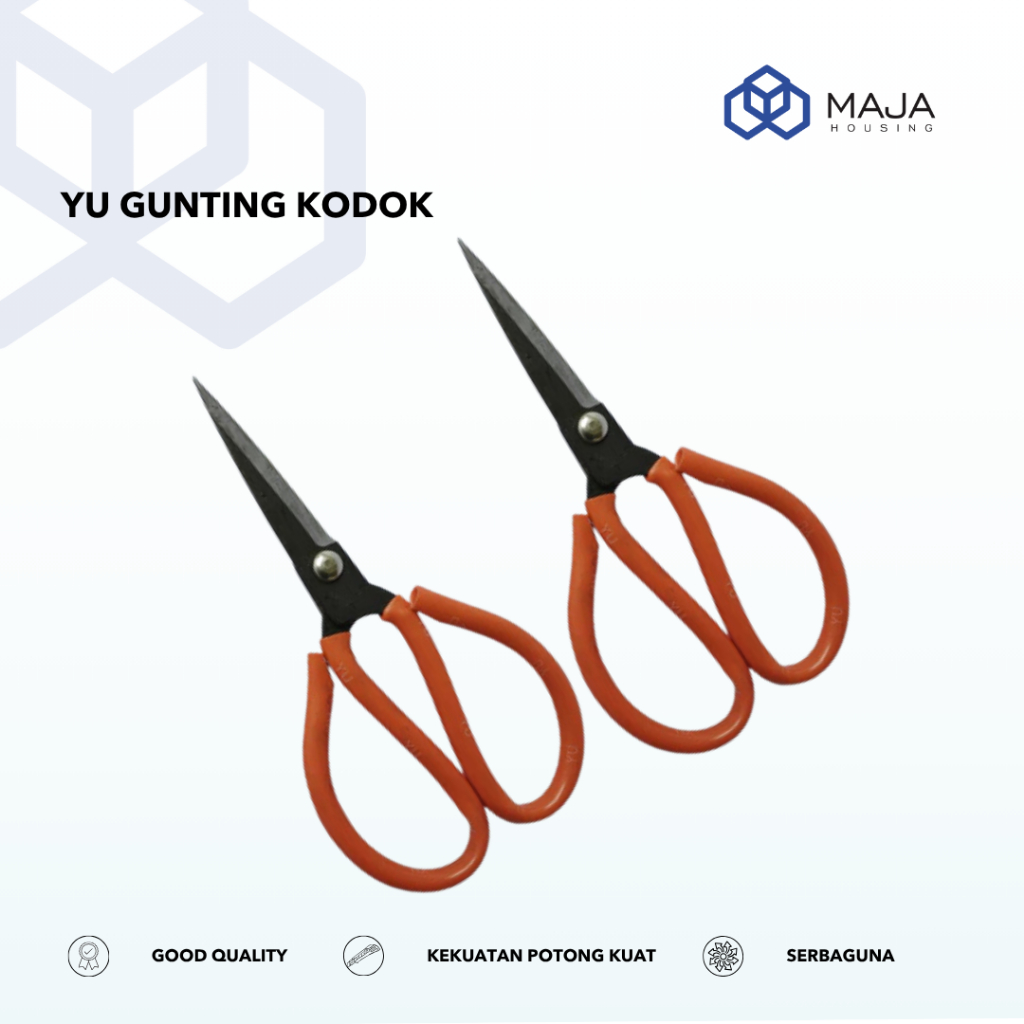 

YU Gunting Kodok Karet | Gunting Besar Gagang Karet Merk YU